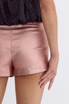 Metallic Rose High-Waist Shorts